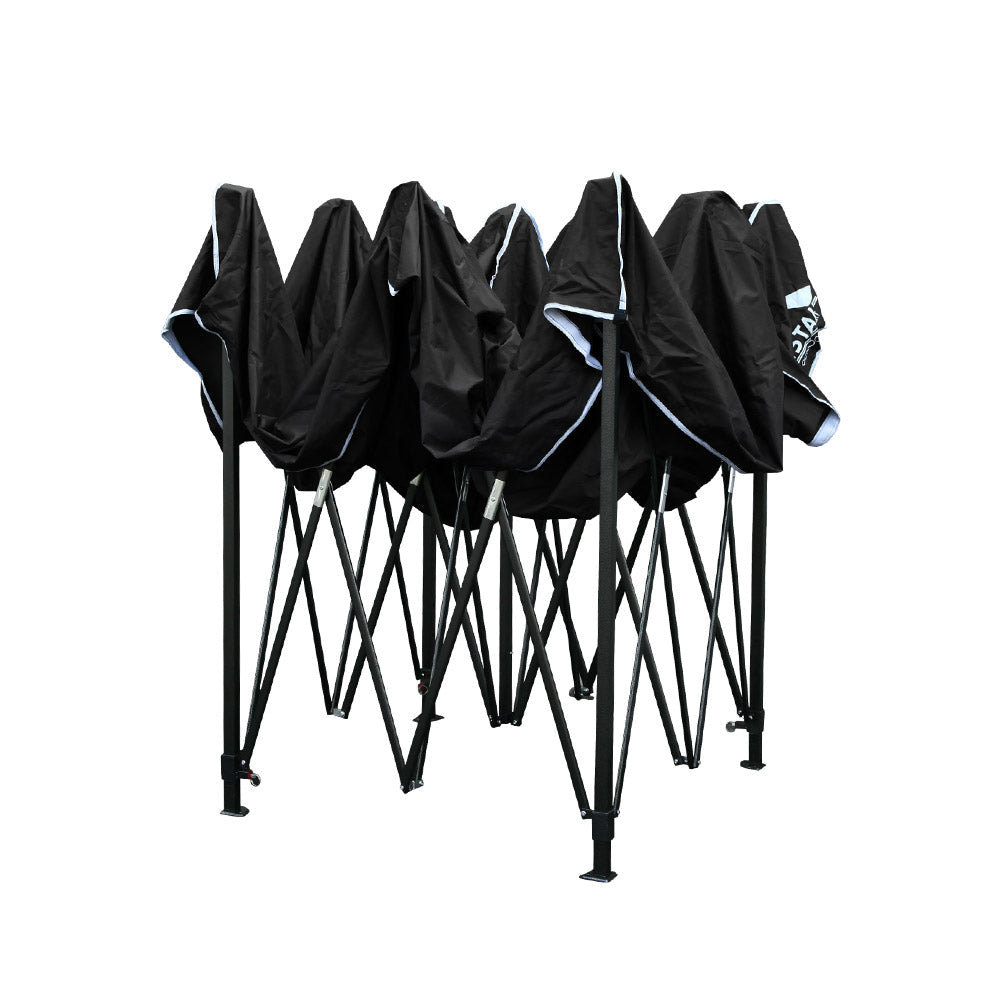 Instahut Gazebo Pop Up Marquee 3x3 Outdoor Wedding Base Pod Kit Black-3