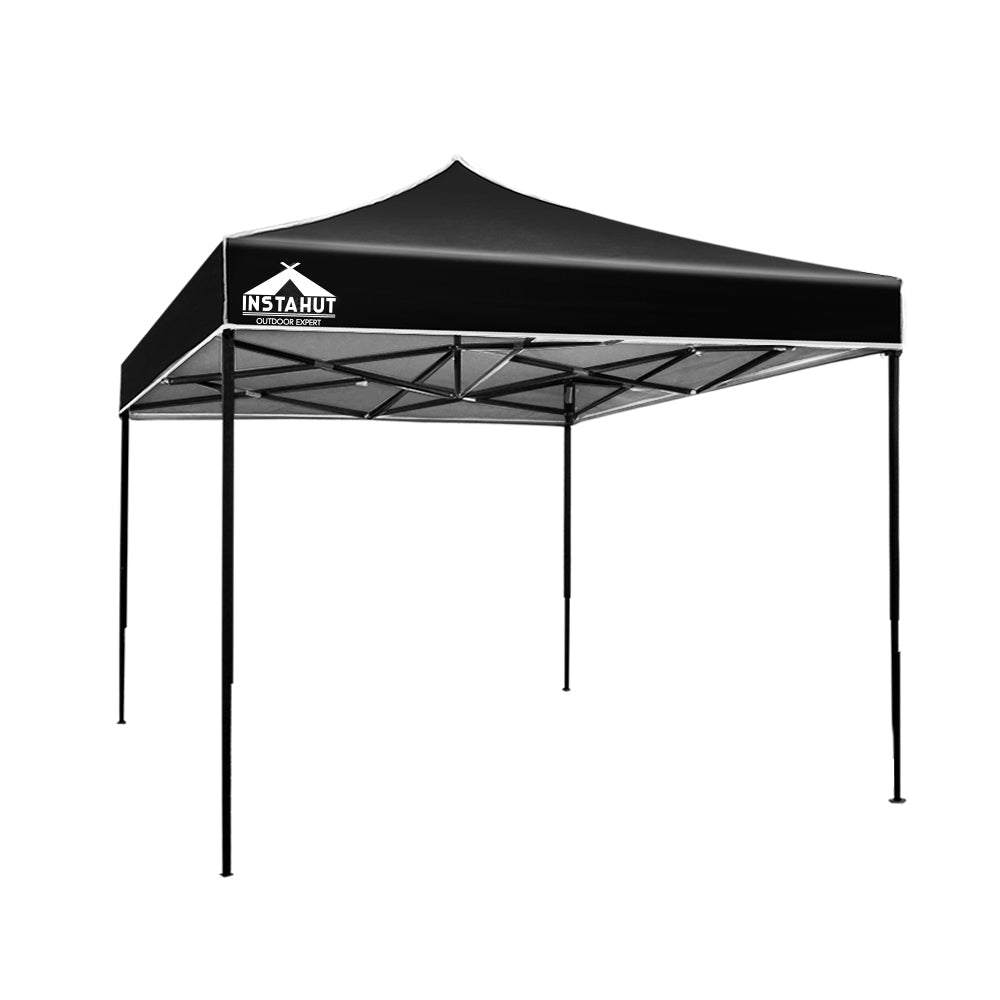 Instahut Gazebo Pop Up Marquee 3x3 Outdoor Wedding Base Pod Kit Black-0