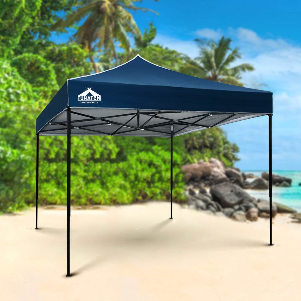 Instahut Gazebo Pop Up Marquee 3x3 Outdoor Wedding Base Pod Kit Navy-7