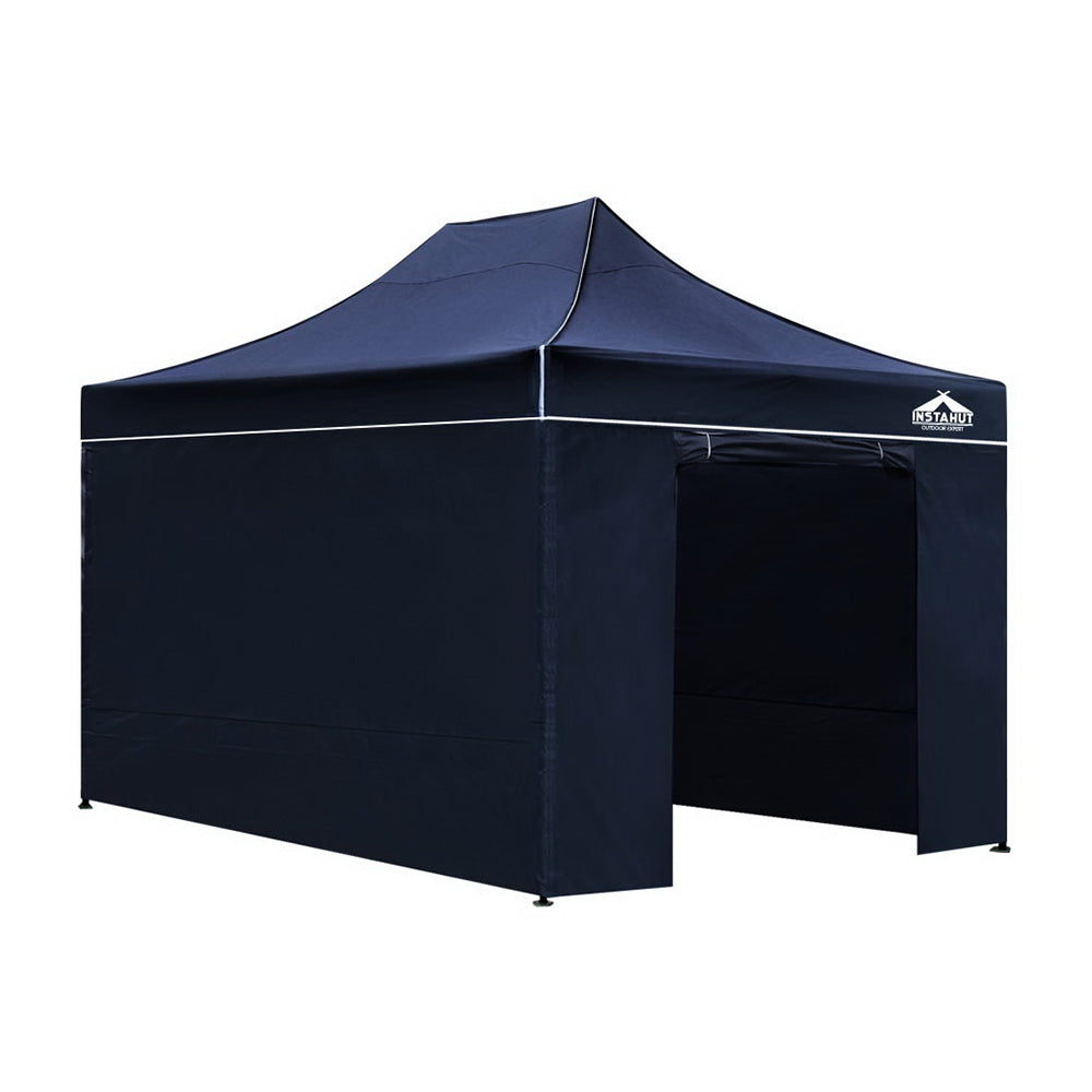 Instahut Gazebo Pop Up Marquee 3x4.5m Folding Wedding Tent Gazebos Shade Navy-0