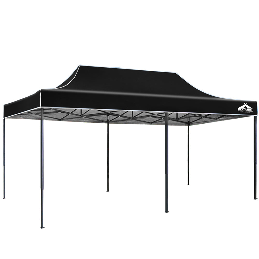 Instahut Gazebo Pop Up Marquee 3x6 Outdoor Wedding Gazebos Base Pod Kit Black-0