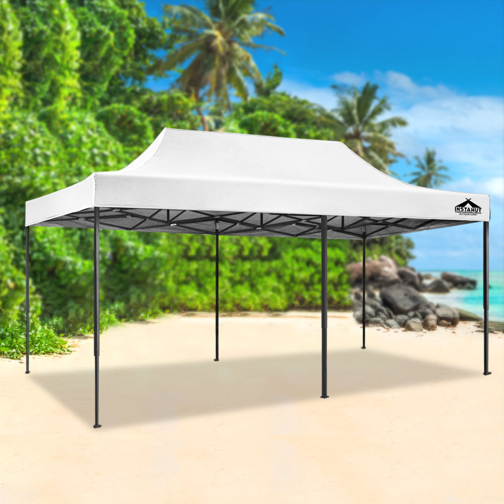 Instahut Gazebo Pop Up Marquee 3x6m Outdoor Tent Folding Wedding Gazebos White-7