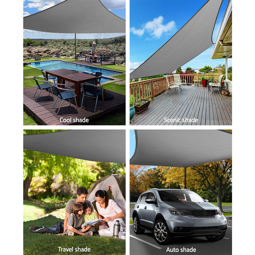 Instahut Shade Sail Cloth Canopy Shadecloth Awning Outdoor Rectangle 3x5M-9