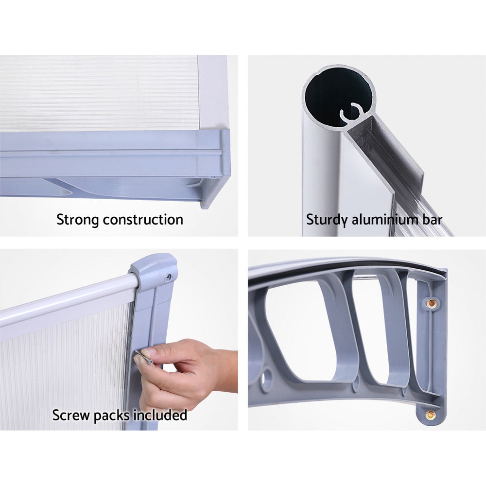 Instahut Window Door Awning Door Canopy Outdoor Patio Sun Shield 1.5mx2m DIY-6