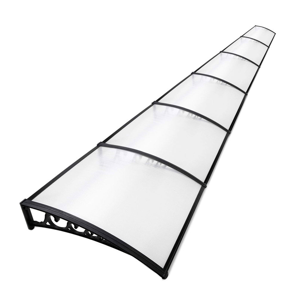 Instahut Window Door Awning Door Canopy Patio UV Sun Shield WHITE 1mx6m DIY-0