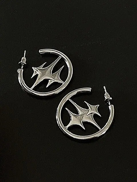 Korean Fashion Star Cross Earrings