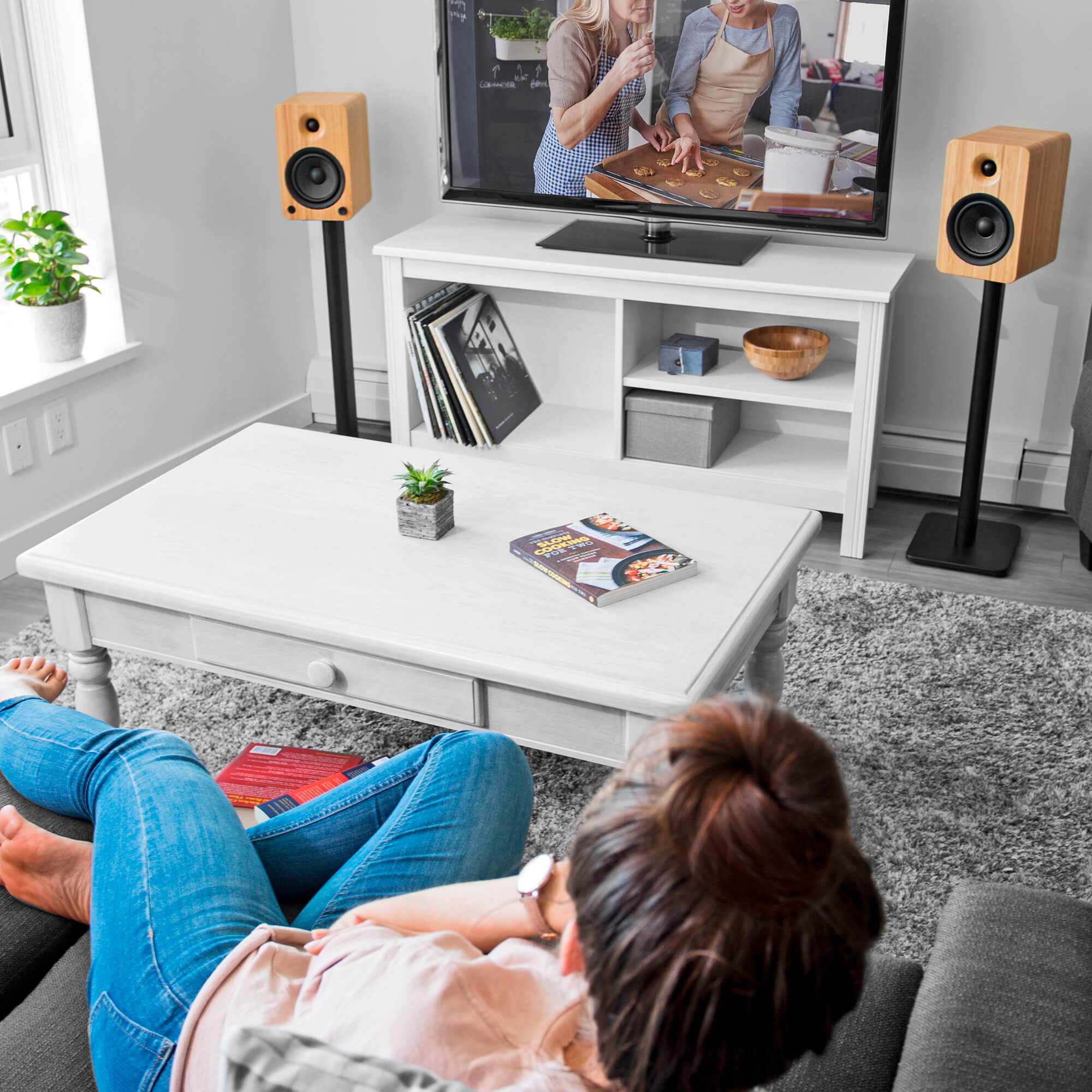 Kanto SP32PL 32" Tall Bookshelf Speaker Floor Stands - Pair, Black-1