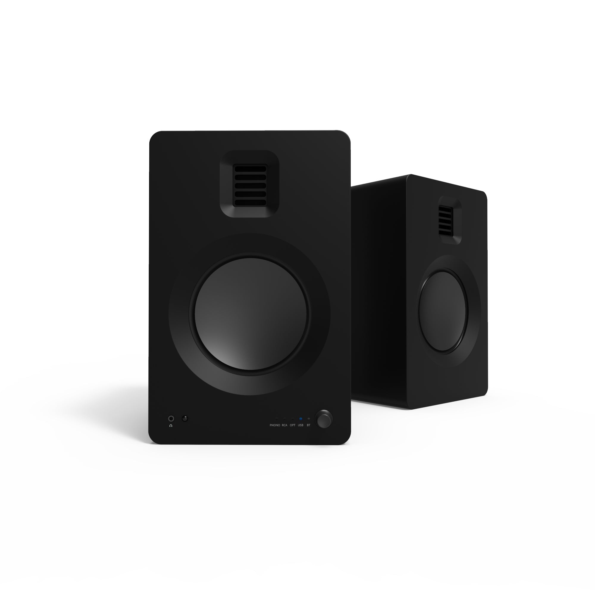 Kanto TUK 260W Powered Bookshelf Speakers with Headphone Out, USB Input, Dedicated Phono Pre-amp, Bluetooth - Pair, Matte Black-0