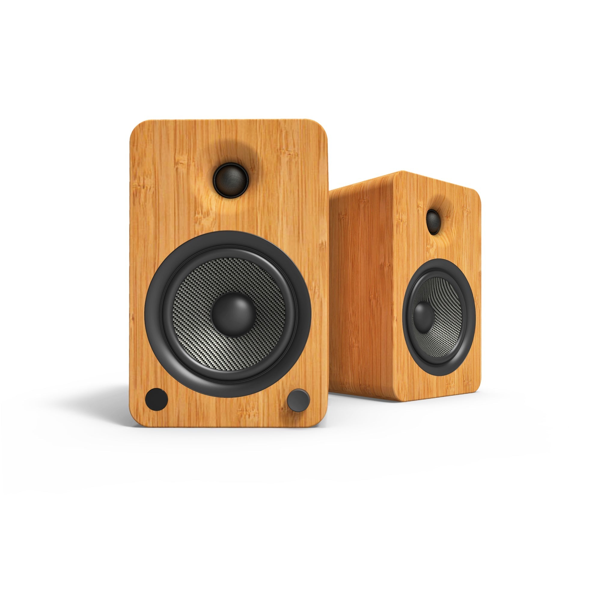 Kanto YU6 200W Powered Bookshelf Speakers with Bluetooth® and Phono Preamp - Pair, Bamboo-0