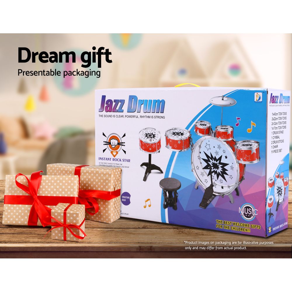 Keezi 11 Piece Kids Drum Set-5