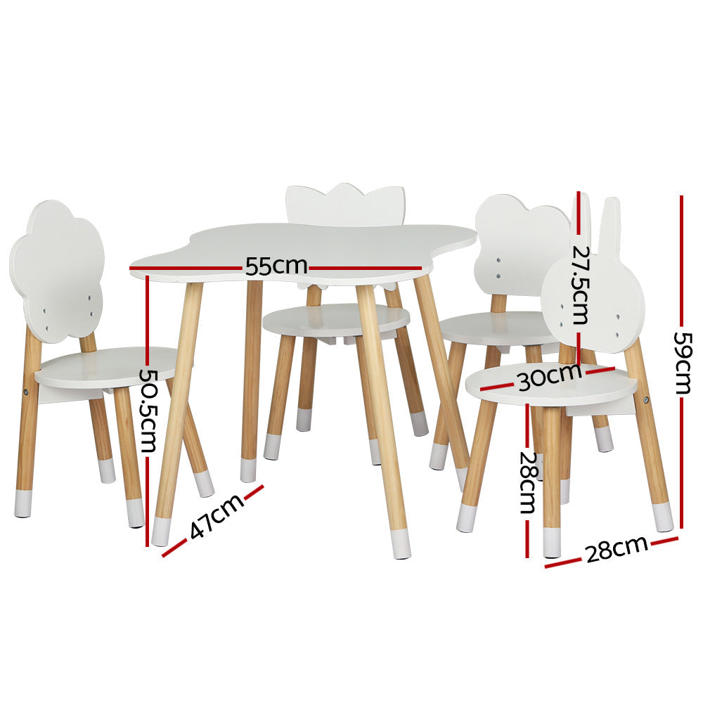 Keezi 5 Piece Kids Table and Chairs Set Children Activity Study Play Desk-1