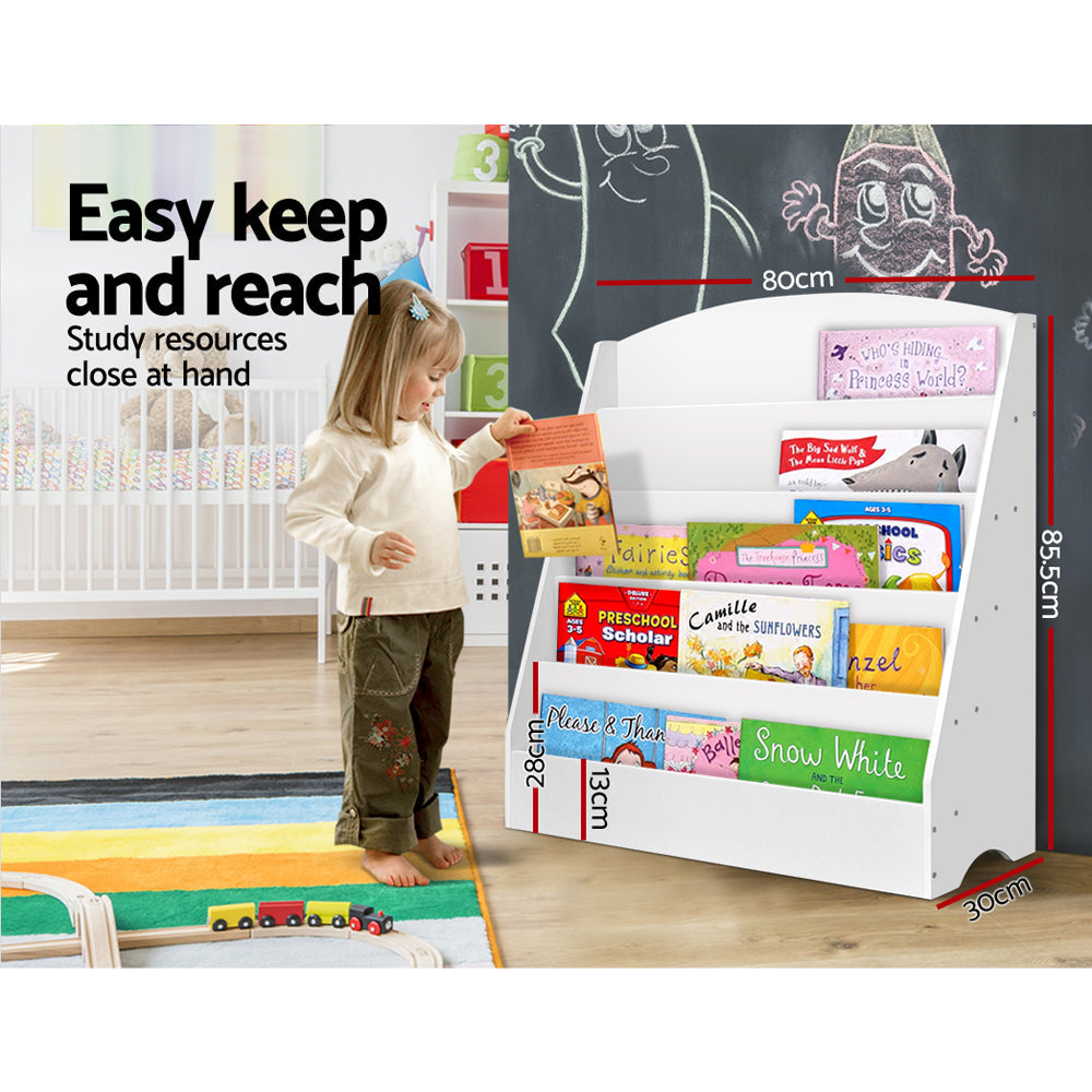 Keezi 5 Tiers Kids Bookshelf Magazine Rack Shelf Organiser Bookcase Display-2