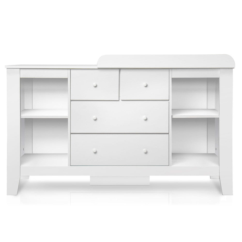 Keezi Baby Change Table Tall boy Drawers Dresser Chest Storage Cabinet White-2