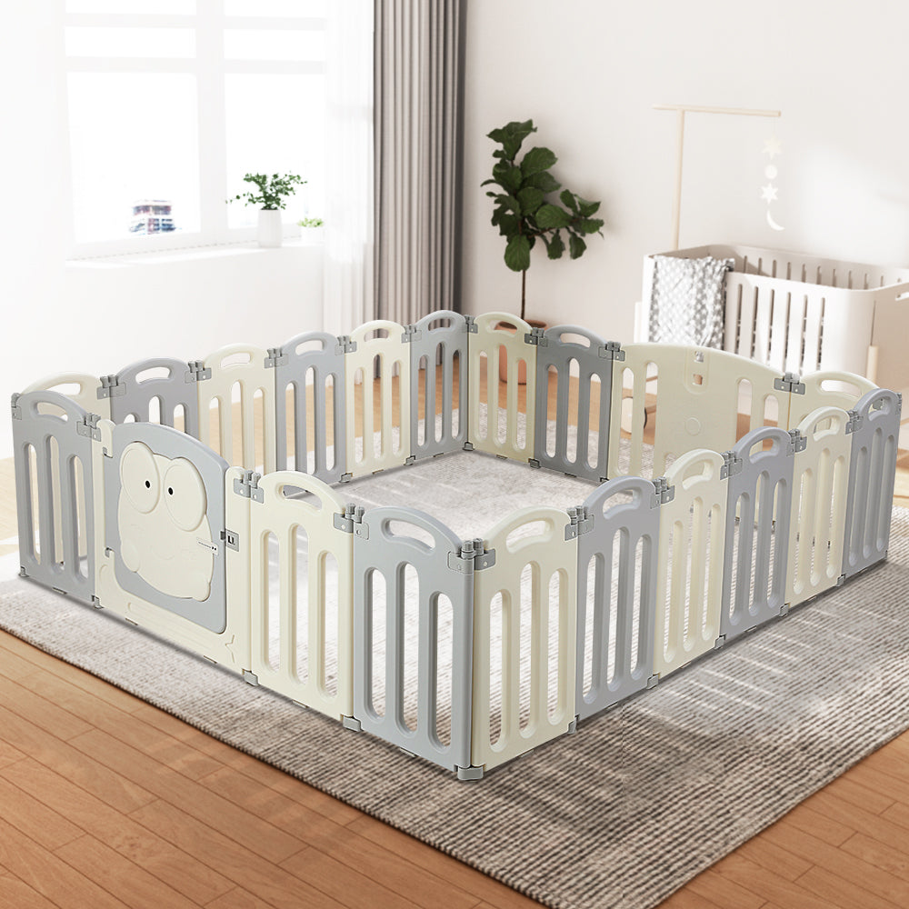 Keezi Baby Playpen 20 Panels Foldable Toddler Fence Safety Play Activity Centre-7