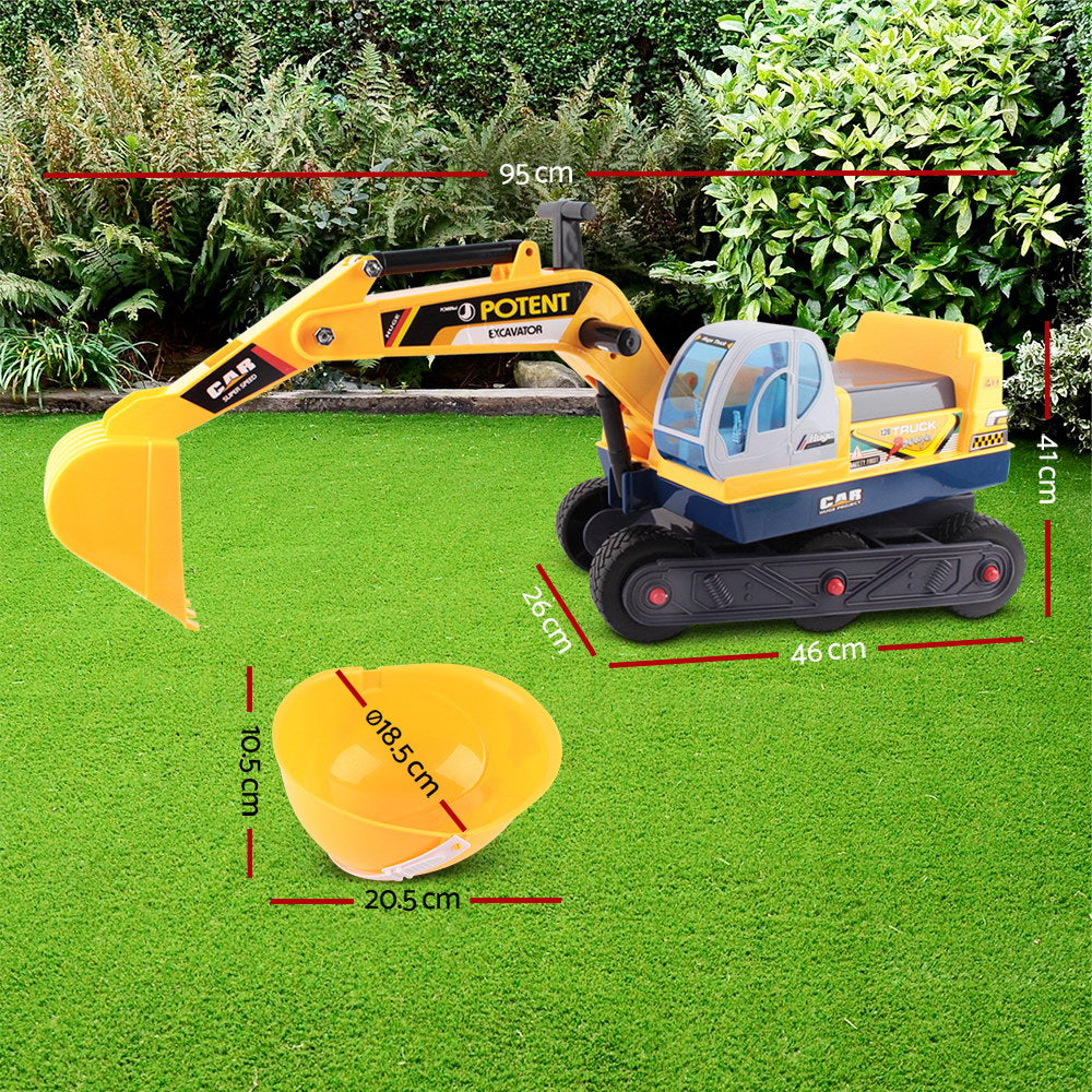 Keezi Kids Ride On Excavator - Yellow-1