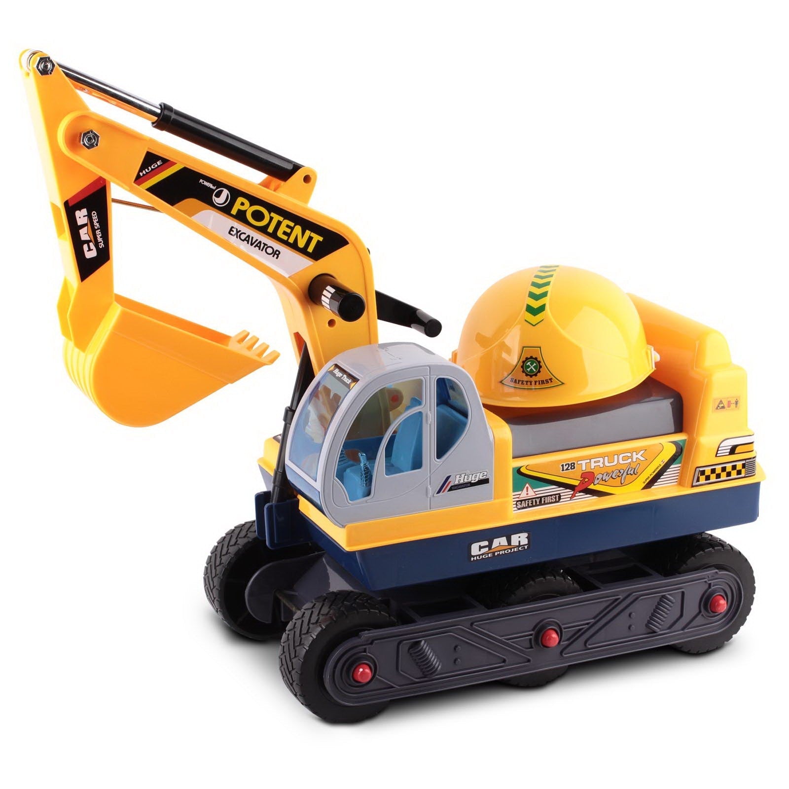 Keezi Kids Ride On Excavator - Yellow-0