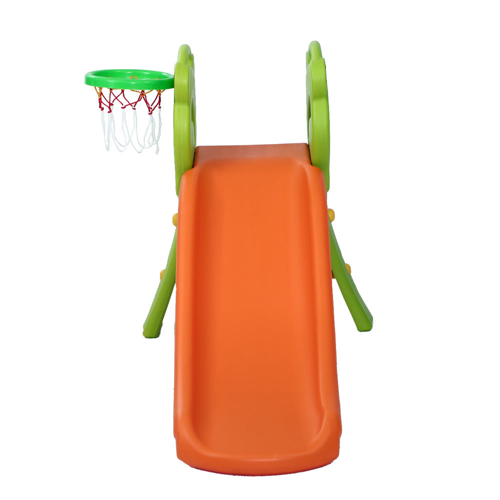 Keezi Kids Slide Basketball Hoop Activity Center Outdoor Toddler Play Set Orange-2