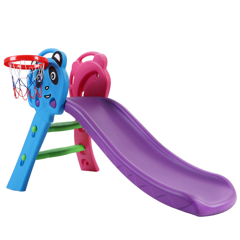 Keezi Kids Slide with Basketball Hoop Outdoor Indoor Playground Toddler Play-0