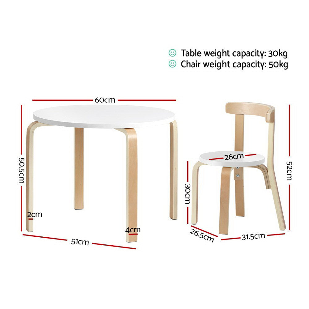 Keezi Nordic Kids Table Chair Set 3PC Desk Activity Study Play Children Modern-1