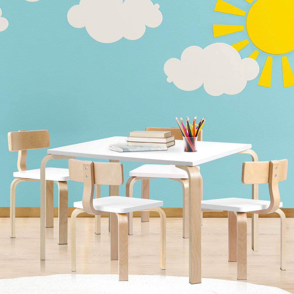 Keezi Nordic Kids Table Chair Set Desk 5PC Activity Dining Study Children Modern-6