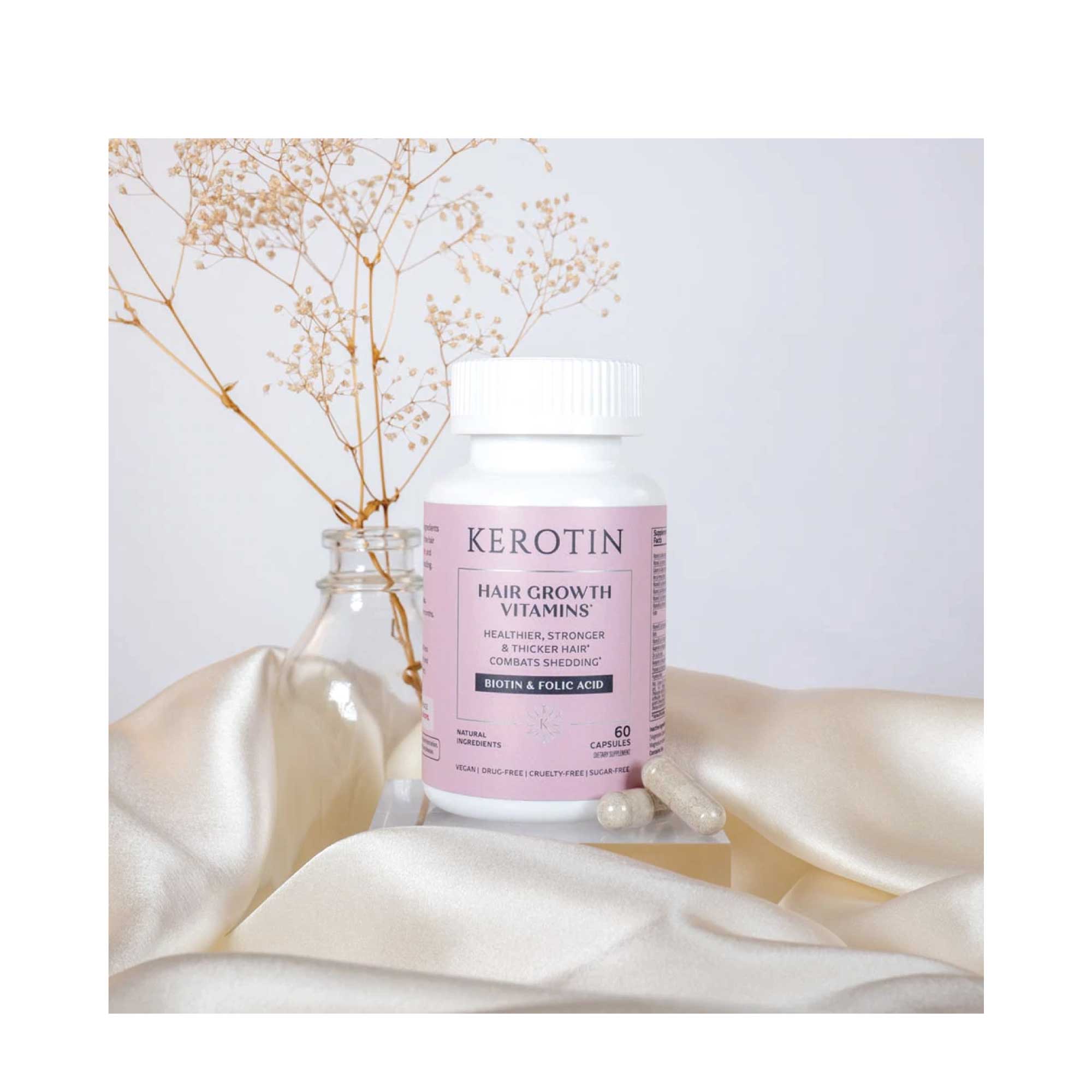 Kerotin Hair Growth Vitamin Supplements - Biotin and Keratin Capsules-1