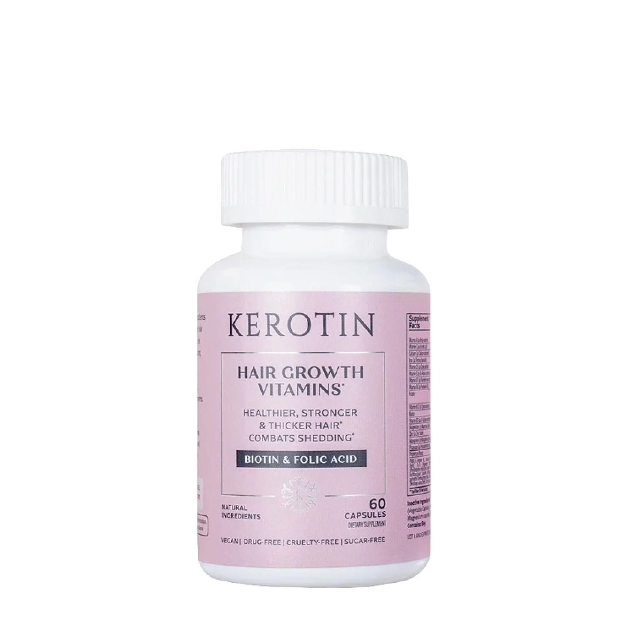 Kerotin Hair Growth Vitamin Supplements - Biotin and Keratin Capsules-0