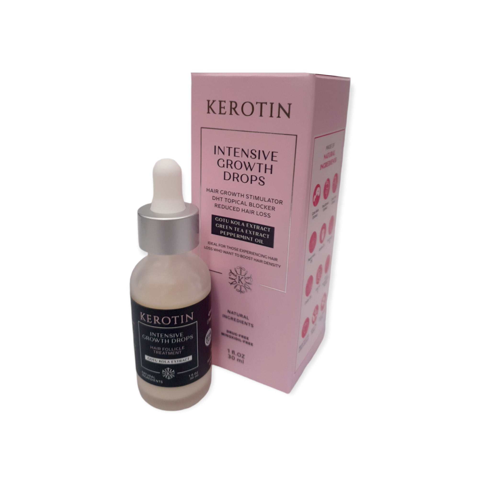 Kerotin Intensive Hair Growth Drops 30ml - Hair Loss Care DHT Blocker Stimulate-0
