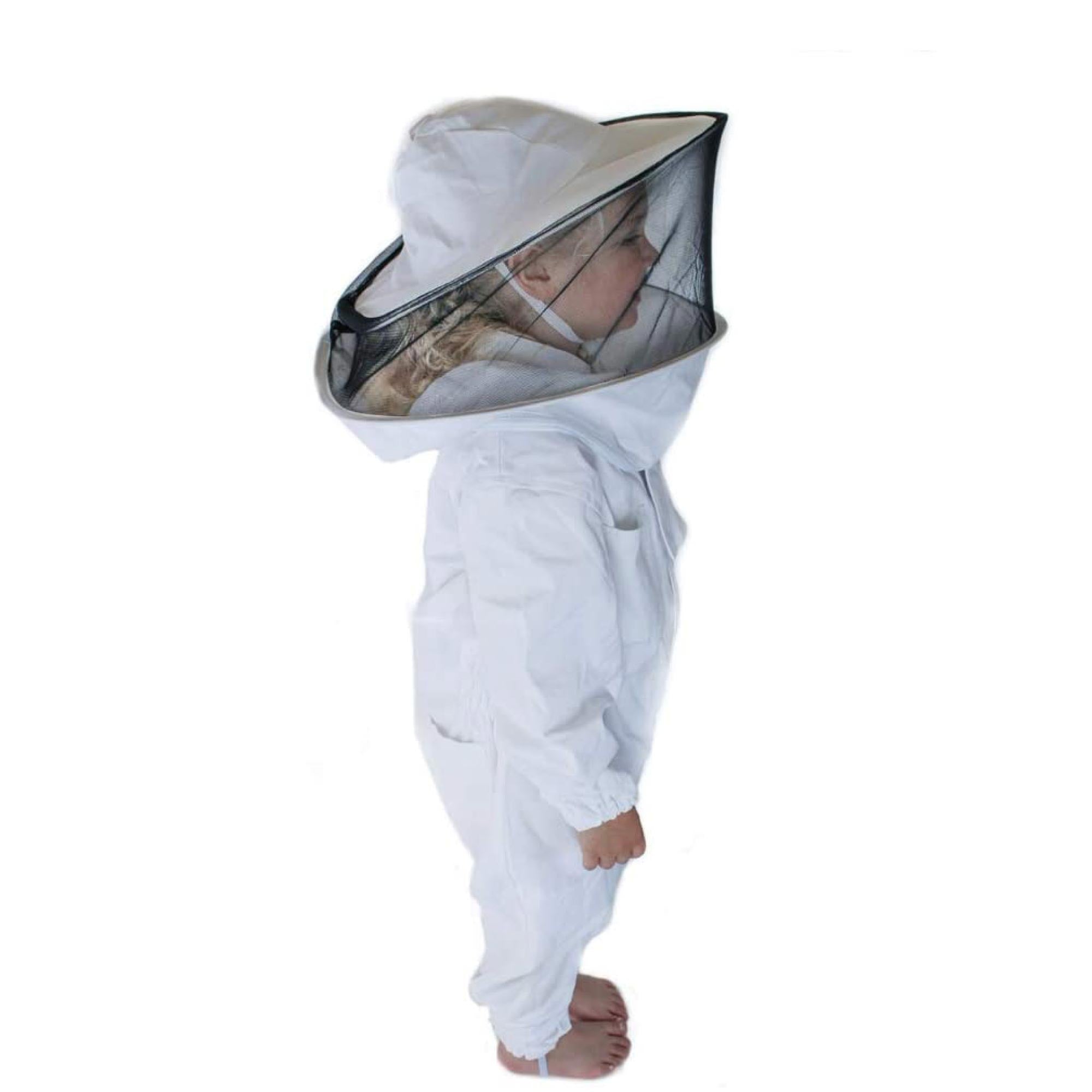 Kids Beekeeping Suit Children's Bee Keeping Outfit Veil Cotton Protective Overall-1