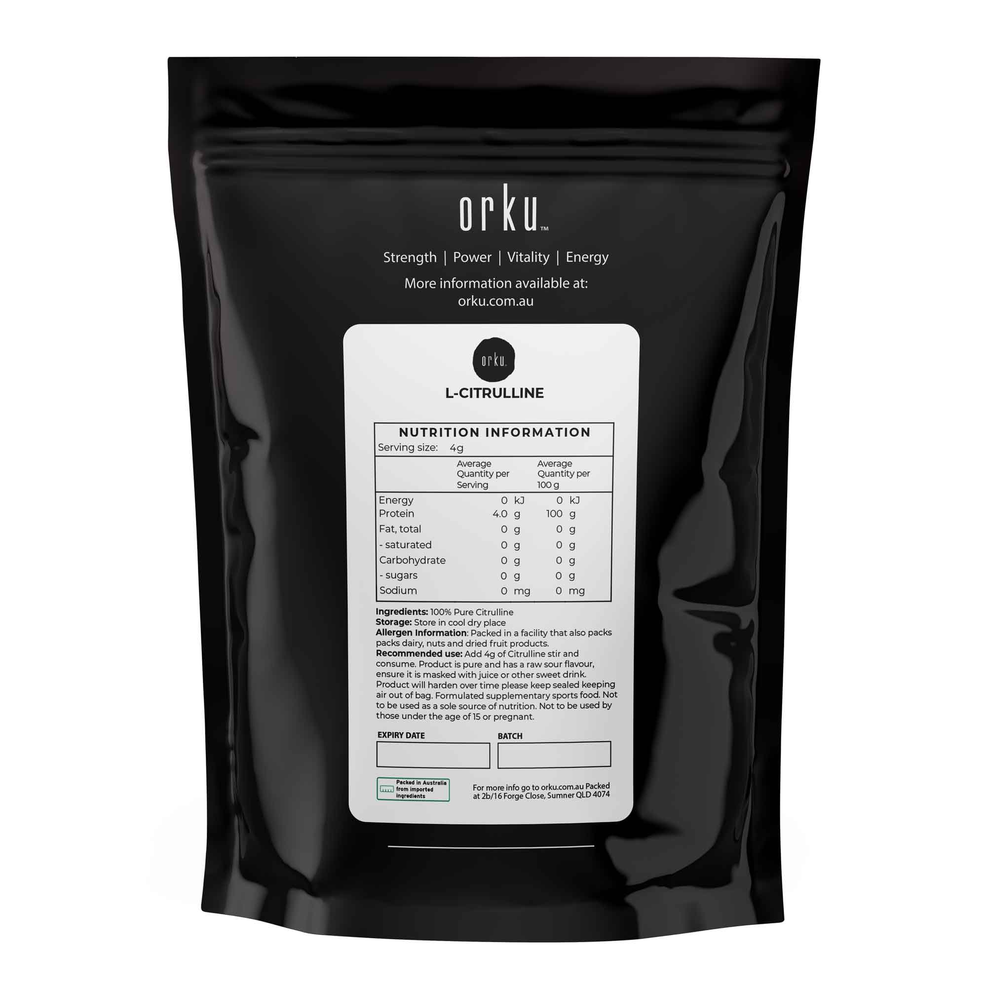 L-Citrulline Powder Bags - Pure Amino Acid Pre-Workout Supplement-3