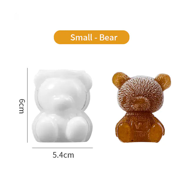 Cute Teddy Bear Silicone Mould Ice Cube Maker