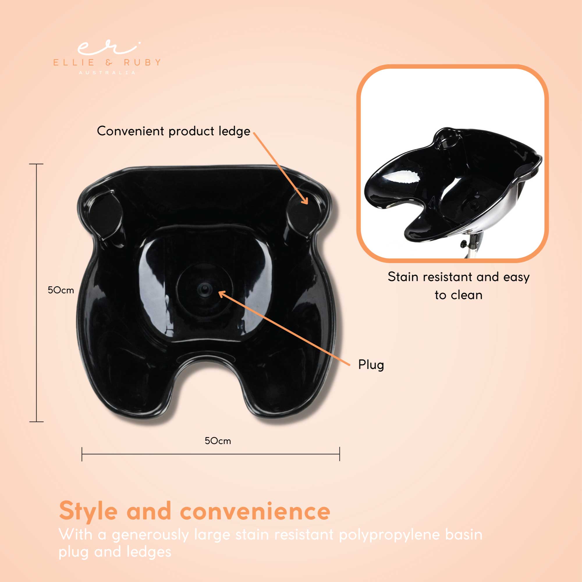 Large Portable Hairdressing Salon Basin Deep Hair Washing Sink Shampoo Wash Bowl-3