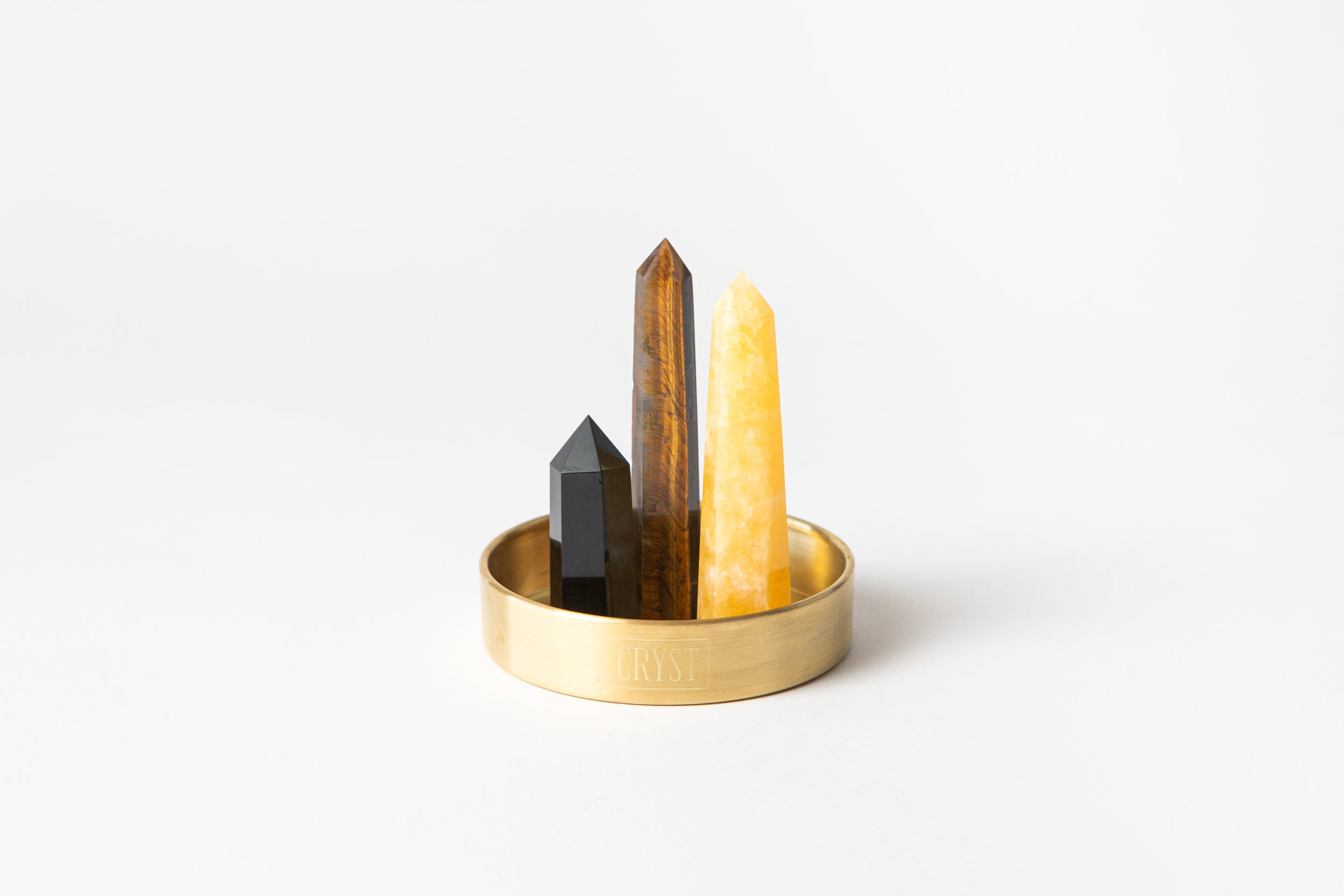 Leo Crystal Trio - Tiger's Eye, Orange Calcite + Onyx-0