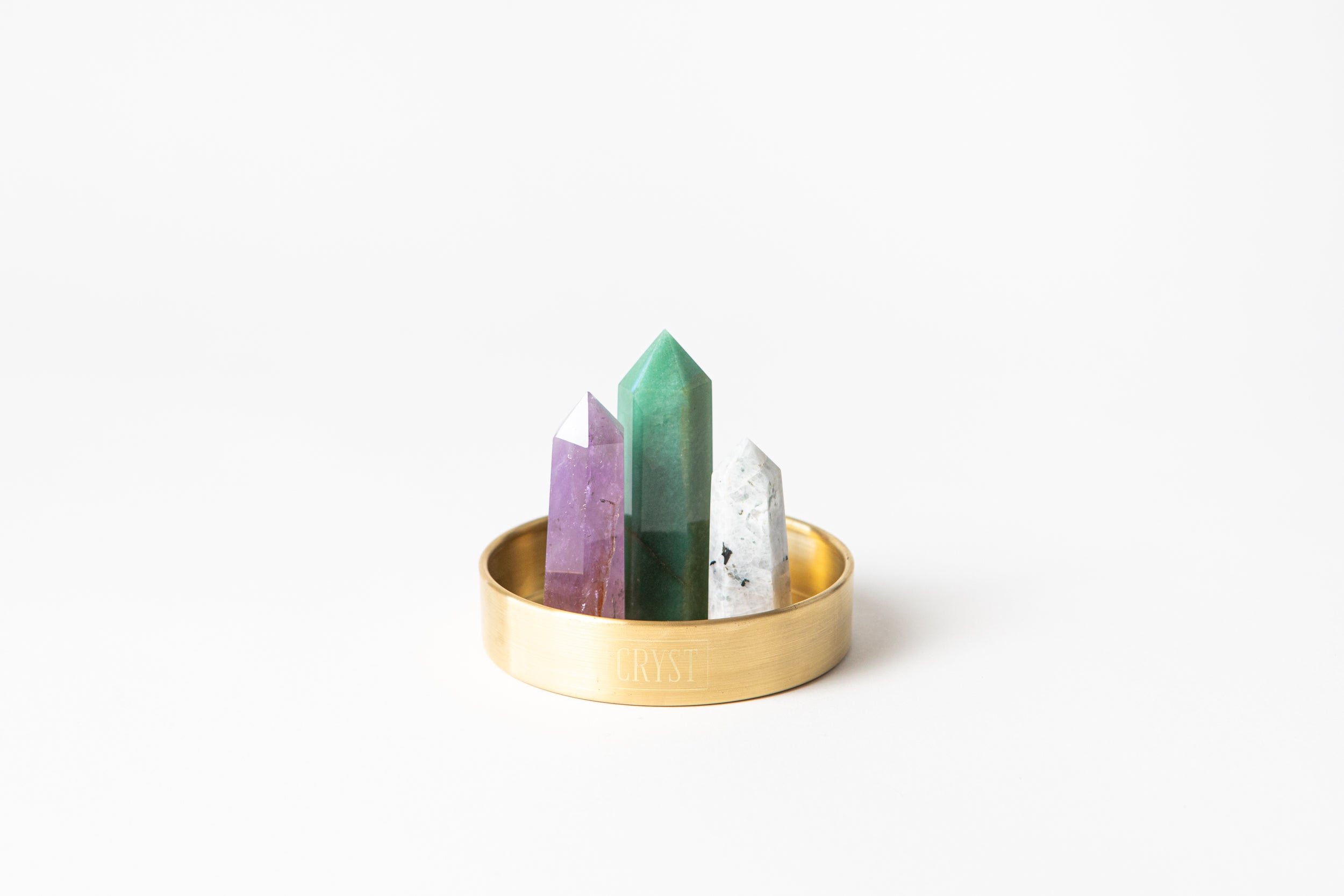 Libra Crystal Trio - Green Aventurine, Ametrine + Rainbow Moonstone-0