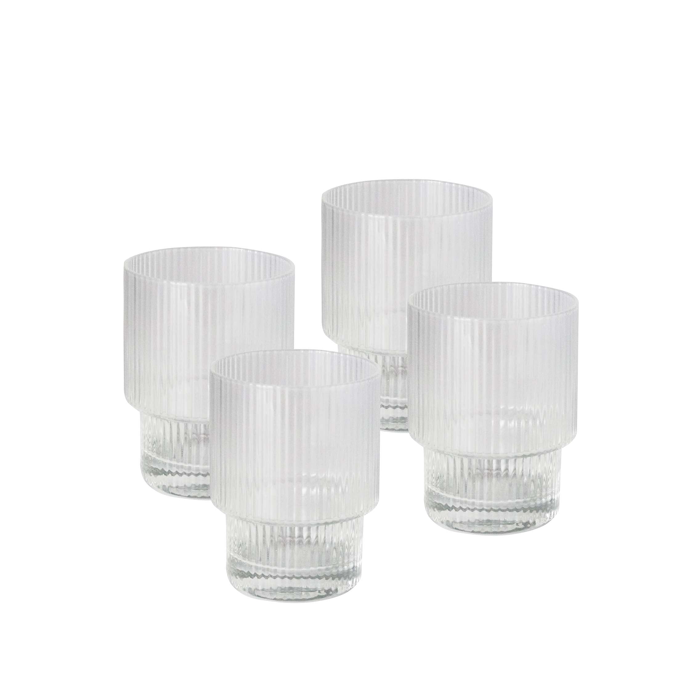 Linnea Ribbed Glass Tumbler (S4)-0