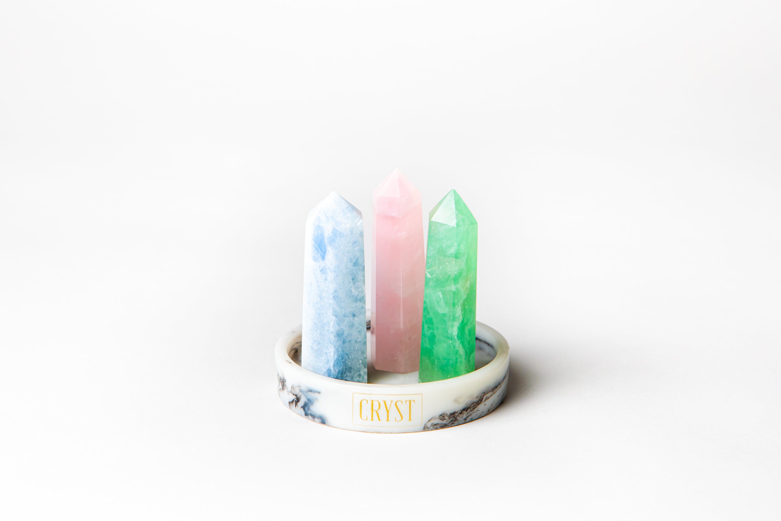 Love + Relationship Crystal Trio - Rose Quartz, Blue Calcite + Fluorite-2