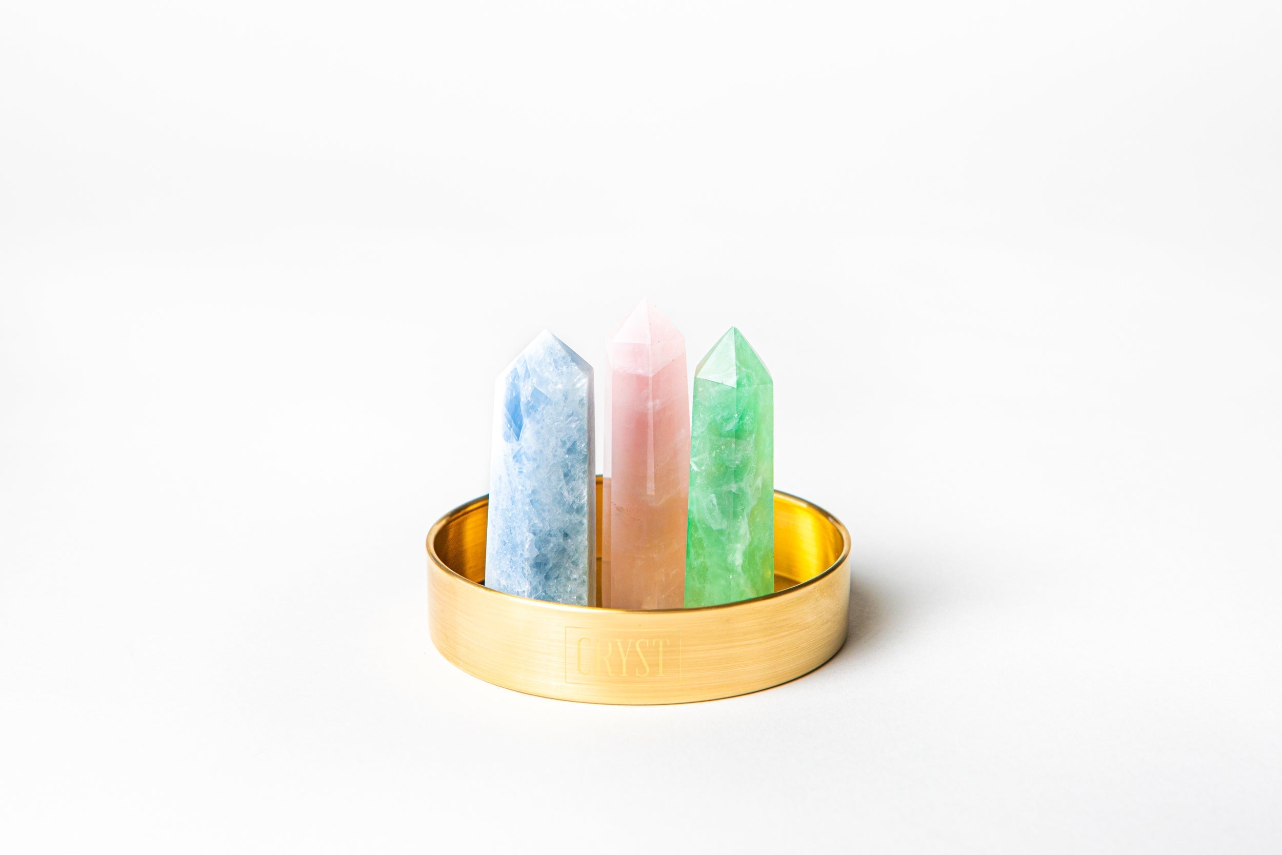 Love + Relationship Crystal Trio - Rose Quartz, Blue Calcite + Fluorite-0