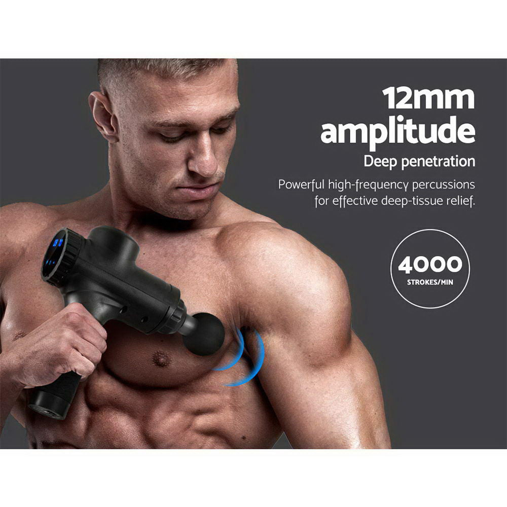 Massage Gun Electric Massager Vibration 6 Heads Muscle Therapy Percussion Tissue-3