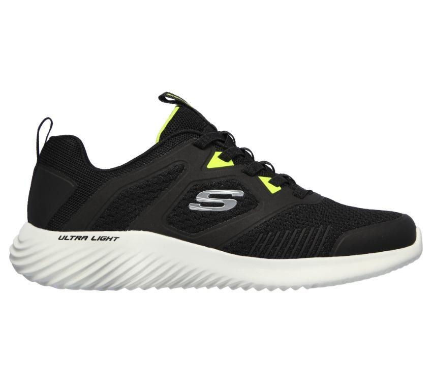 Mens Skechers Bounder - High Degree Black Lace Up Active Shoes-1