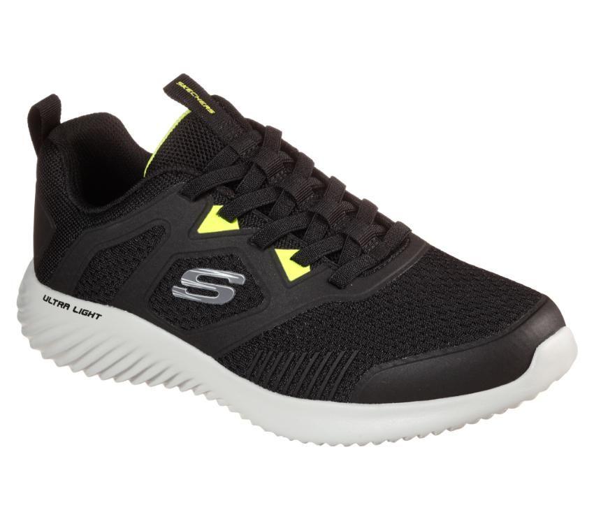 Mens Skechers Bounder - High Degree Black Lace Up Active Shoes-0