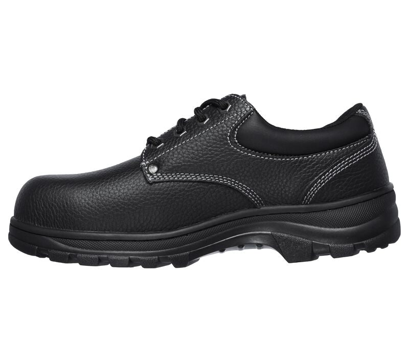 Mens Skechers Workshire - Tydfil Black Work Safety Lace Up Shoes-3