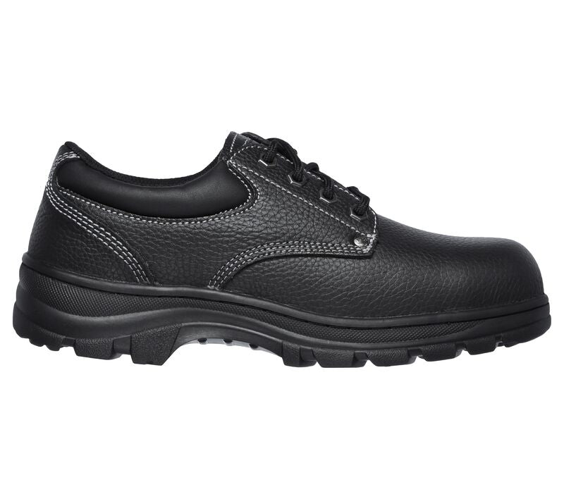 Mens Skechers Workshire - Tydfil Black Work Safety Lace Up Shoes-4