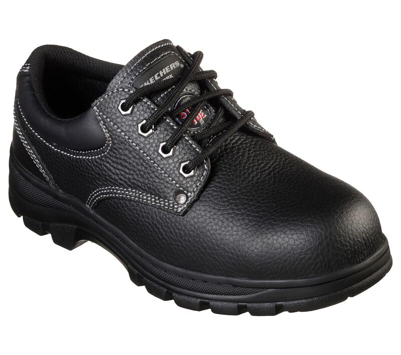 Mens Skechers Workshire - Tydfil Black Work Safety Lace Up Shoes-0