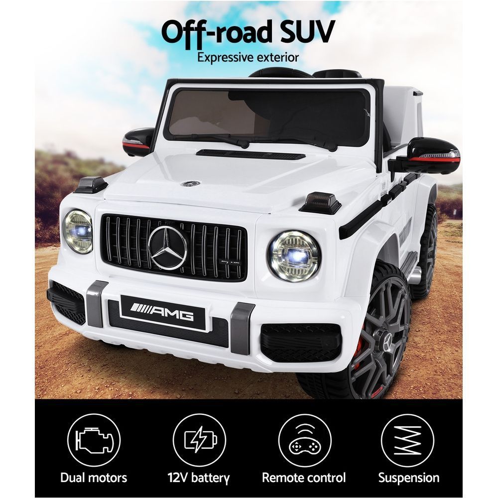 Mercedes-Benz Kids Ride On Car Electric AMG G63 Licensed Remote Cars 12V White-10