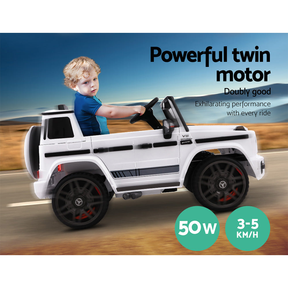 Mercedes-Benz Kids Ride On Car Electric AMG G63 Licensed Remote Cars 12V White-4