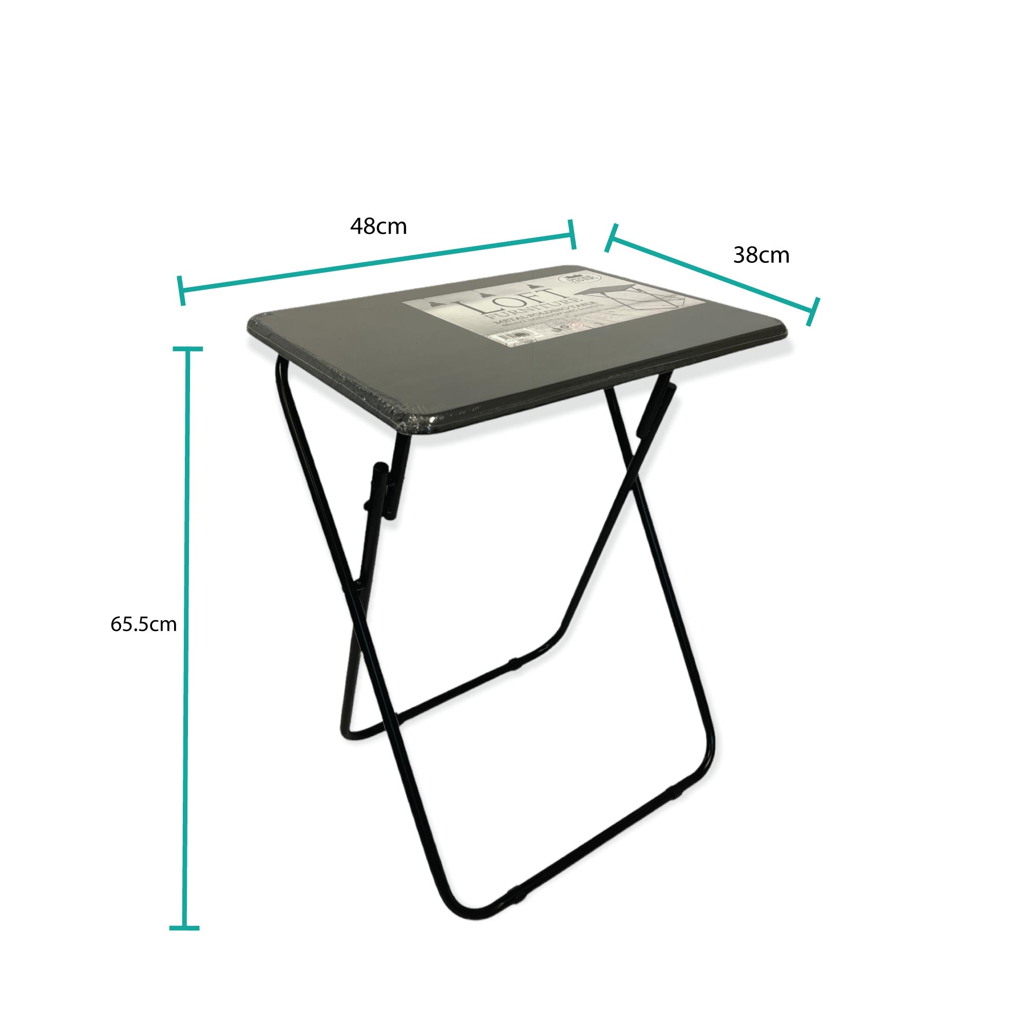 Metal MDF Folding Table Foldable Laptop PC Collapsible Study Desk 48cm x 38cm-1