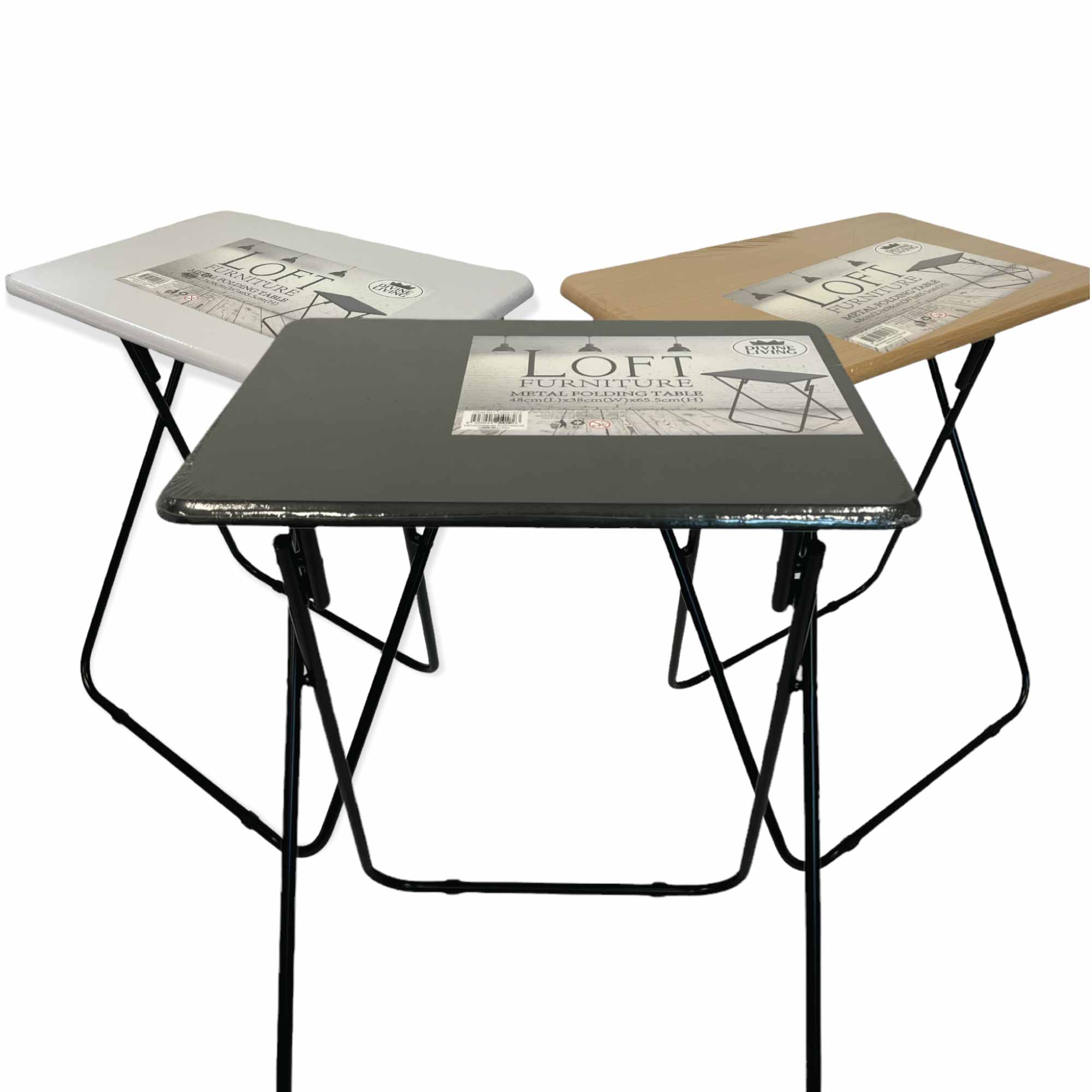Metal MDF Folding Table Foldable Laptop PC Collapsible Study Desk 48cm x 38cm-0