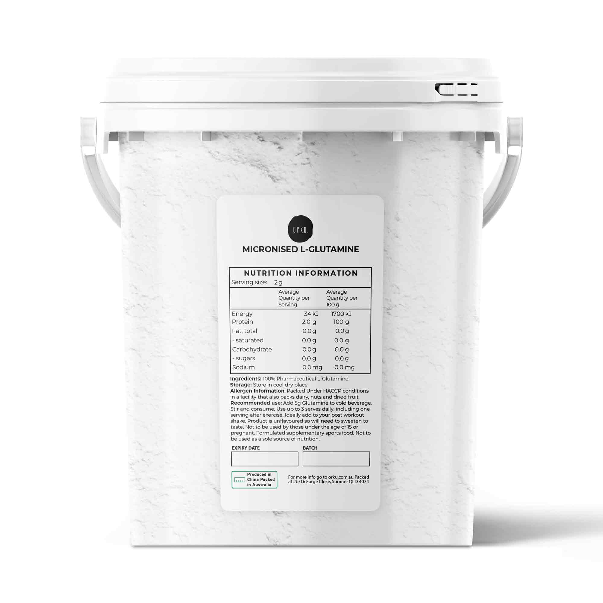 Micronised L-Glutamine Powder - Pure Protein Supplement Bucket-0