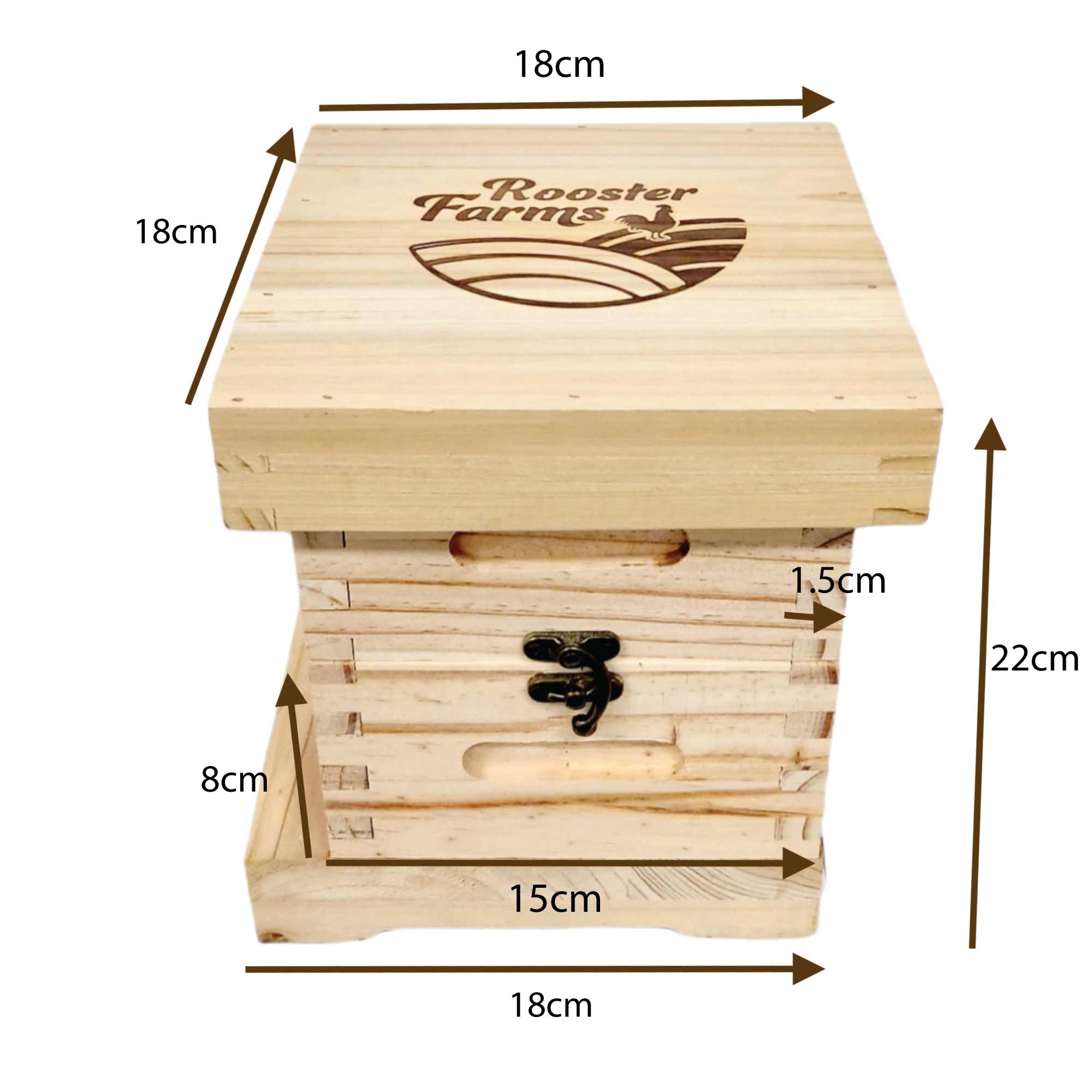 Mini Beehive Box 2 Tier Timber Decor Art Apiarist Gift Jewellery Trinkets Storage-5