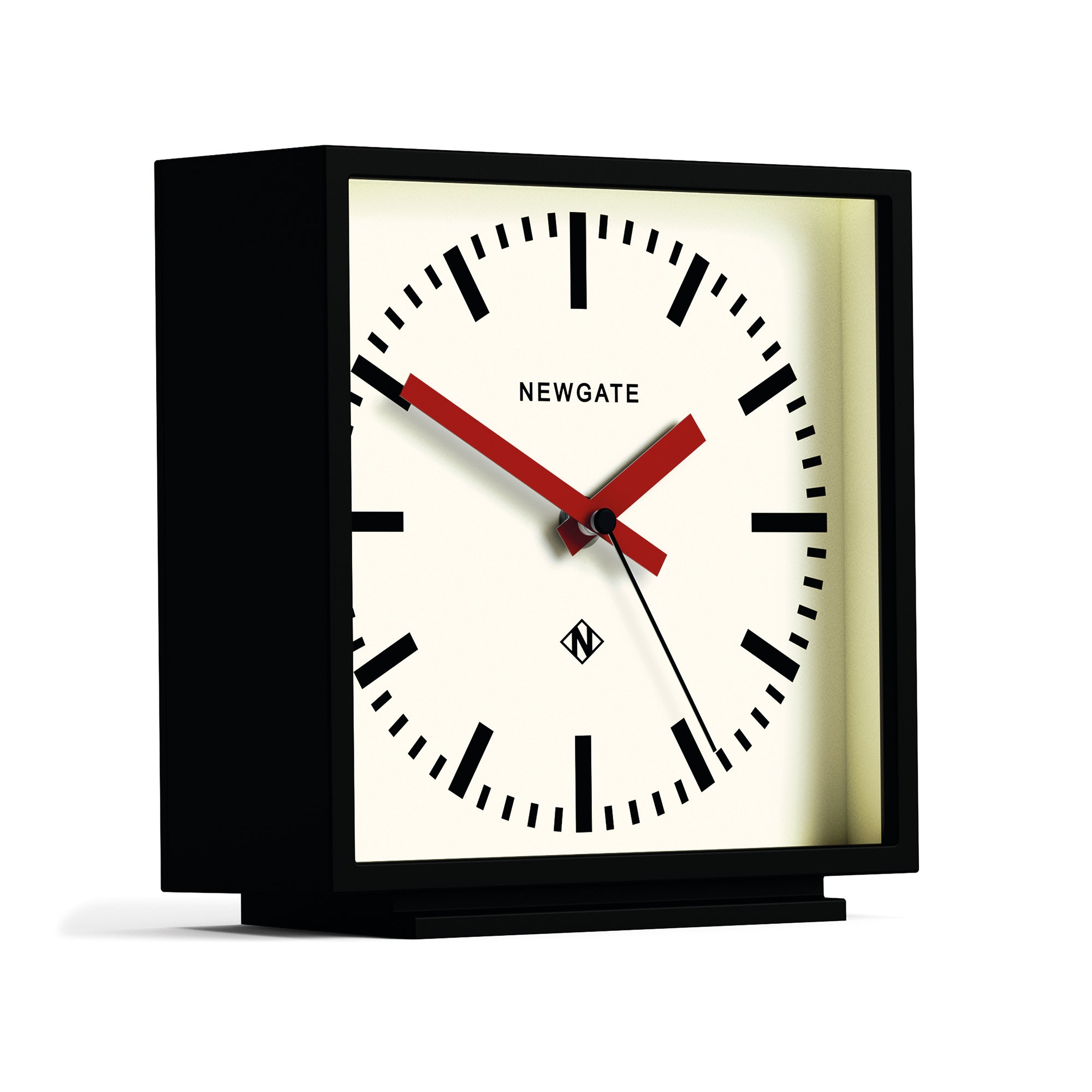 Newgate Amp Mantel Clock Black With Red Hands-1