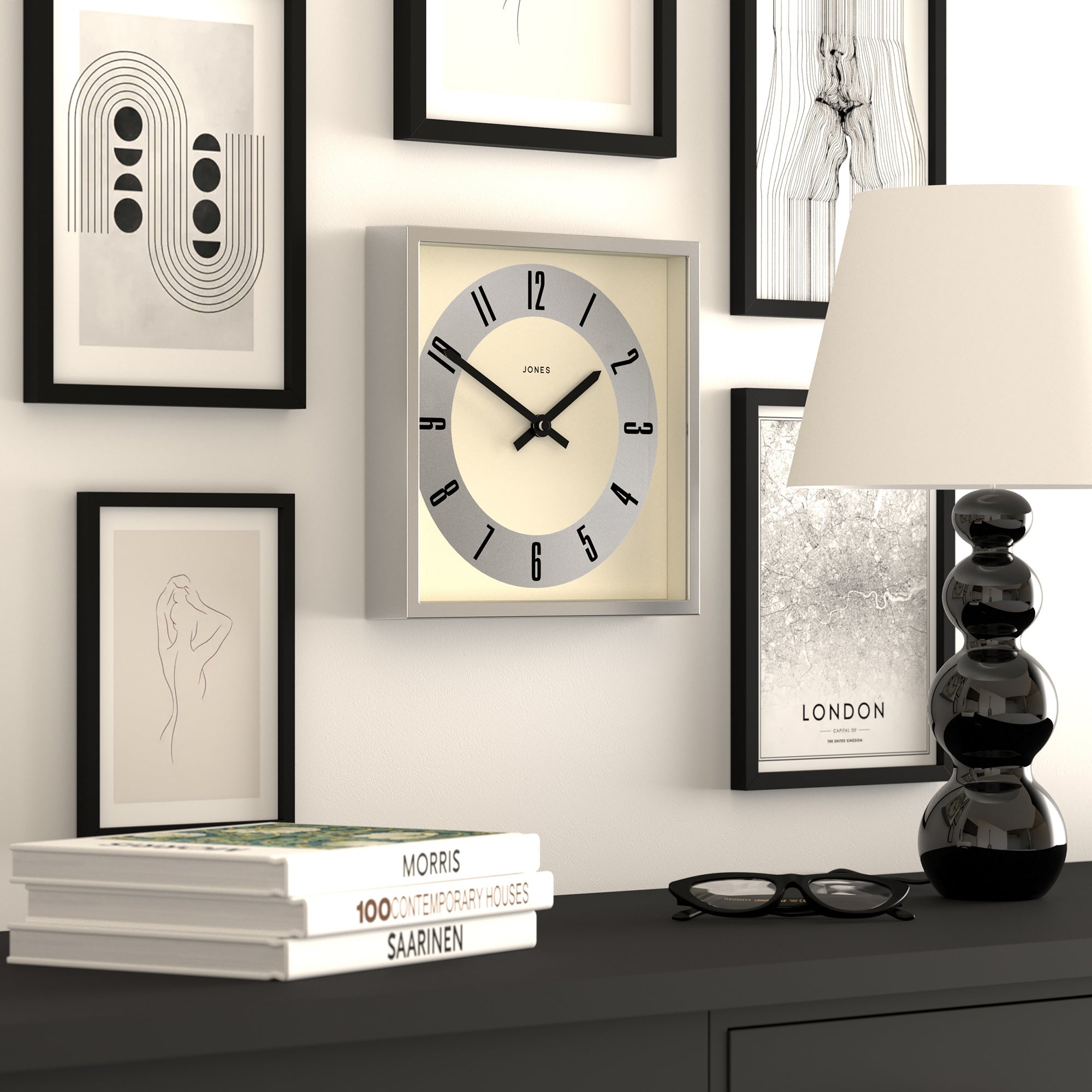 Newgate Jones Box Wall Clock Silver-3